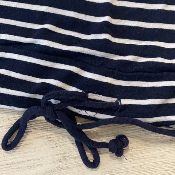 Talbots Navy & white striped 3/4 length sleeve top - Picture 4 of 5